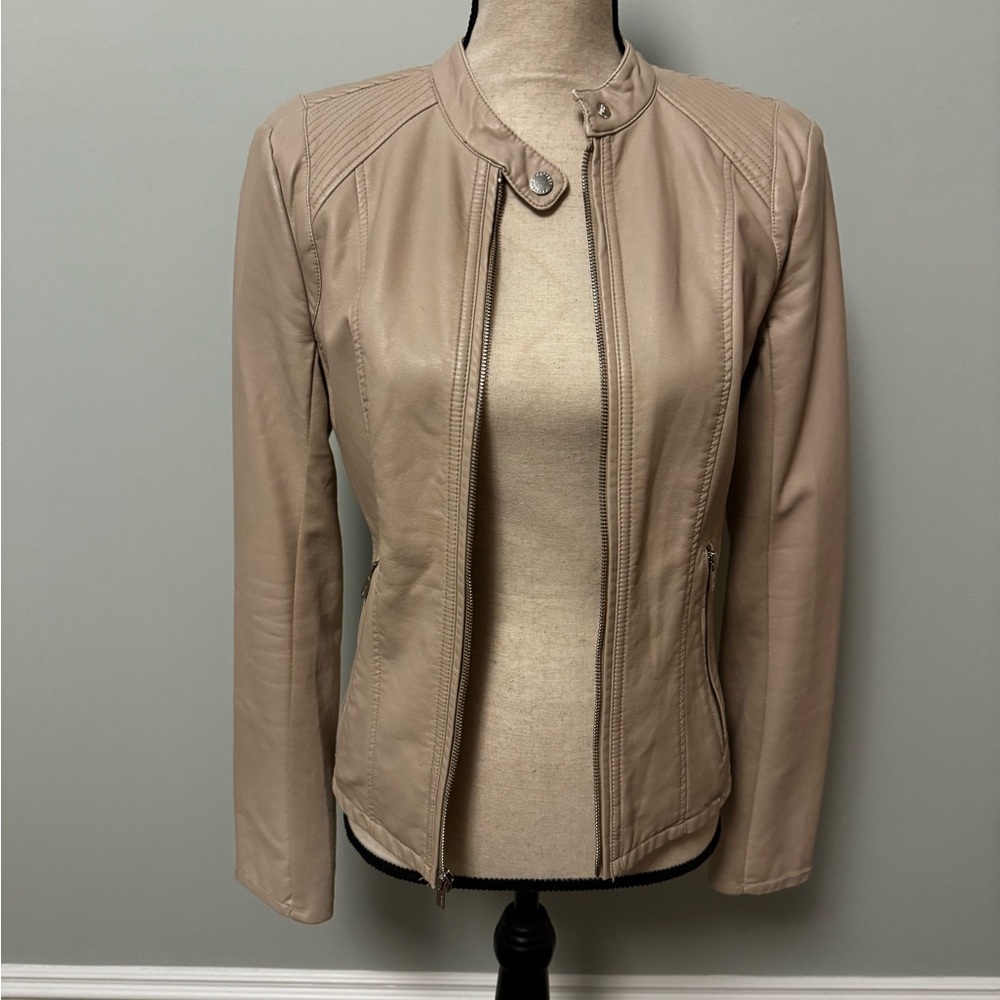 Express Beige Leather Jacket - image 1